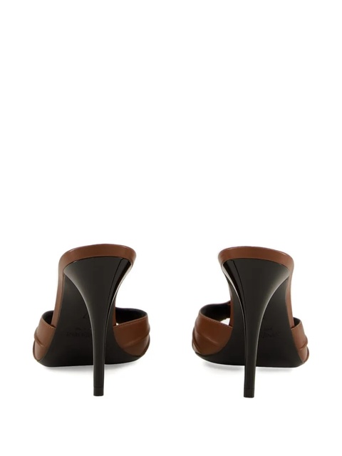 Saint Laurent 90mm Babylone leather heeled sandals - Brown - zdjęcie produktu nr 2