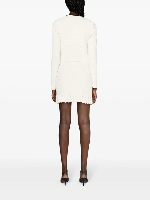 Self-Portrait waffle-knit mini skirt - Neutrals - zdjęcie produktu nr 2