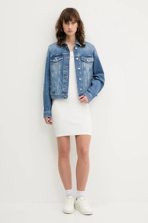 Tommy Jeans sukienka kolor biały mini dopasowana DW0DW20674 - zdjęcie produktu nr 2