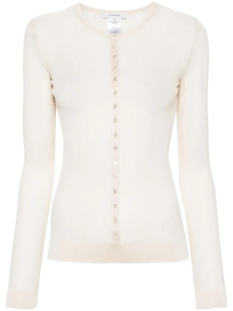 LEMAIRE long-sleeve ribbed top - Neutrals - zdjęcie produktu nr 1