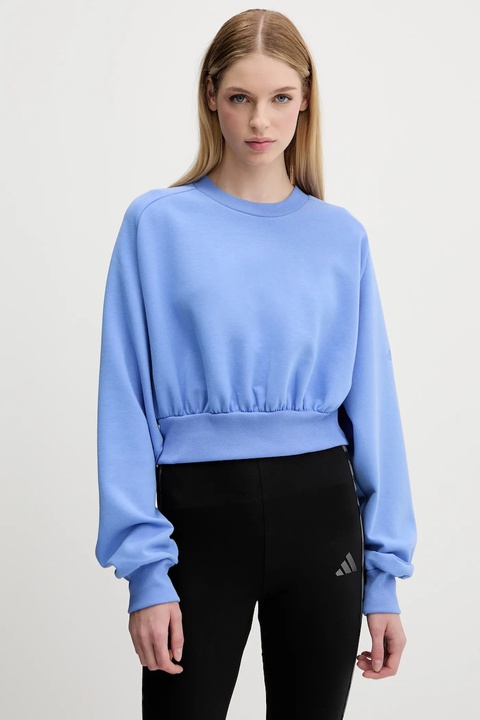 adidas bluza All SZN damska kolor niebieski gładka JV9895 - zdjęcie produktu nr 1