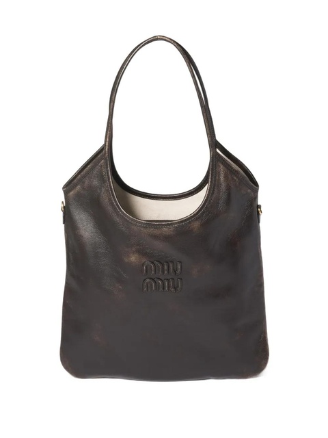 Miu Miu Ivy leather tote bag - Brown - zdjęcie produktu nr 1
