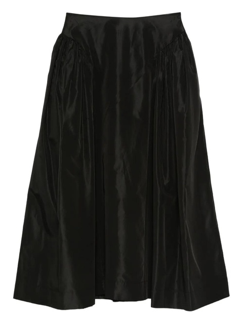 Simone Rocha pleated-details midi skirt - Black - zdjęcie produktu nr 1