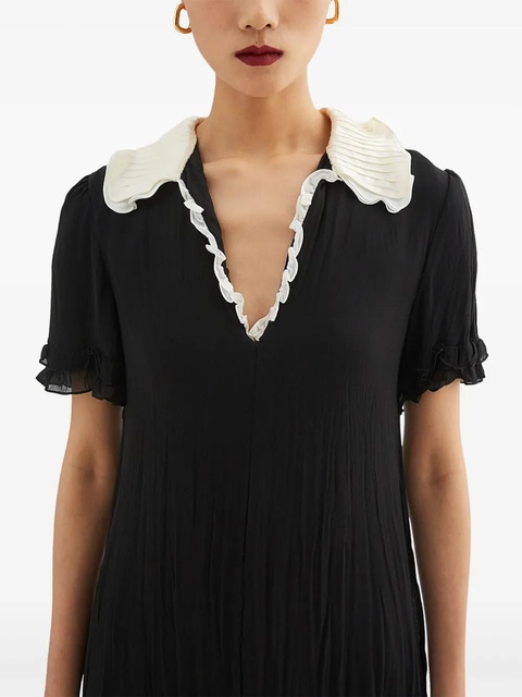 Jil Sander ruffle-trim mini dress - Black - zdjęcie produktu nr 2