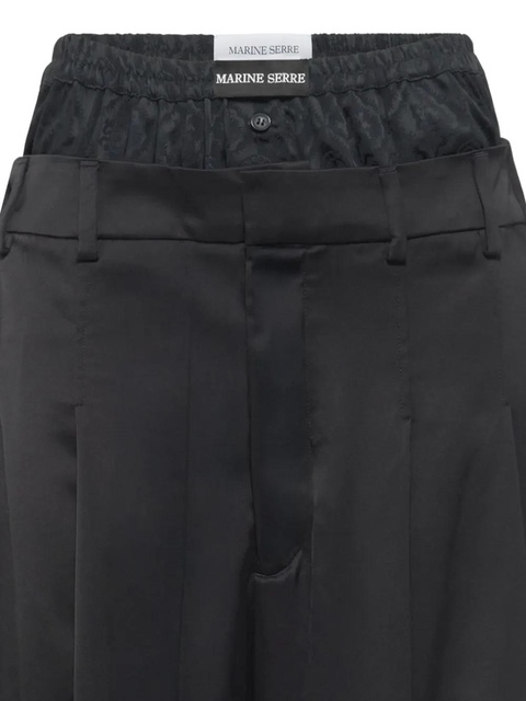 Marine Serre boxer-waist tailored shorts - Black - zdjęcie produktu nr 2