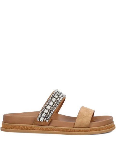 Jimmy Choo crystal-embellished flat sandals - Neutrals - zdjęcie produktu nr 1