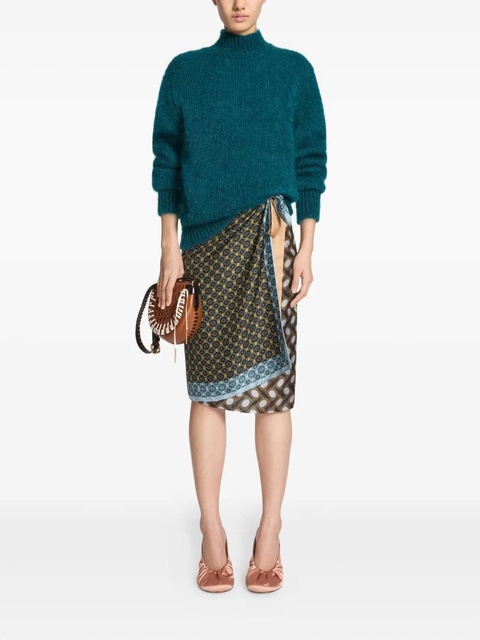 DRIES VAN NOTEN patterned-silk skirt - Black - zdjęcie produktu nr 1