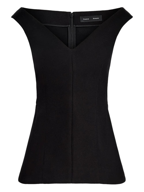 Proenza Schouler Mariam V-neck top - Black - zdjęcie produktu nr 1
