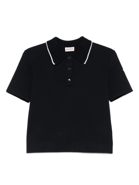 Moncler knitted polo shirt - Blue - zdjęcie produktu nr 1