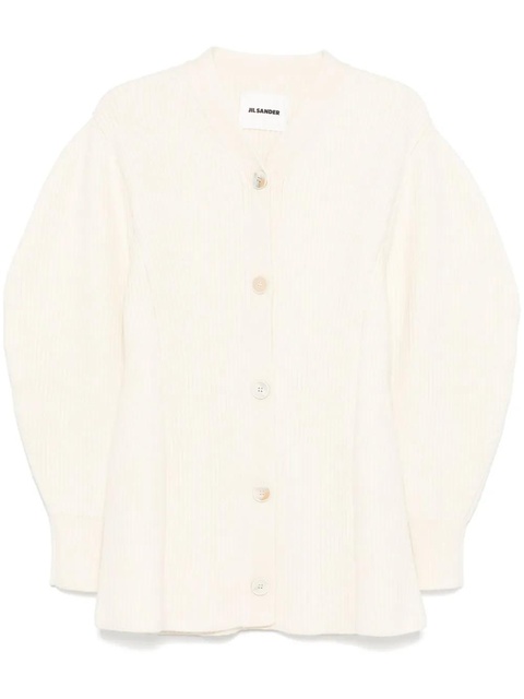 Jil Sander ribbed-knit cardigan - White - zdjęcie produktu nr 1