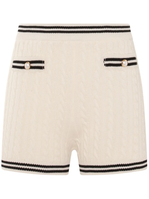 Alessandra Rich cable-knit shorts - White - zdjęcie produktu nr 2