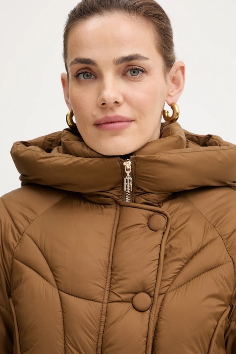 Fracomina kurtka kolor brązowy zimowa oversize FJ25WC3002O42301 - zdjęcie produktu nr 2