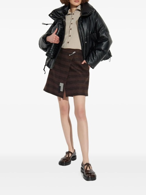 MM6 Maison Margiela asymmetric striped miniskirt - Brown - zdjęcie produktu nr 1