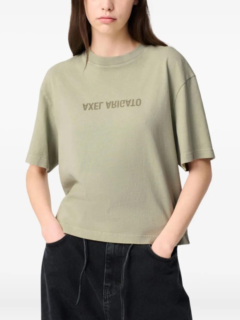 Axel Arigato cropped logo-print T-shirt - Green - zdjęcie produktu nr 2