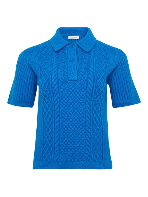 JW Anderson cable-knit polo shirt - Blue - zdjęcie produktu nr 1