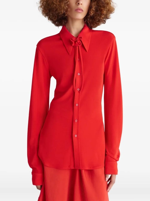 LEMAIRE neck-cord long-sleeve shirt - Red - zdjęcie produktu nr 1