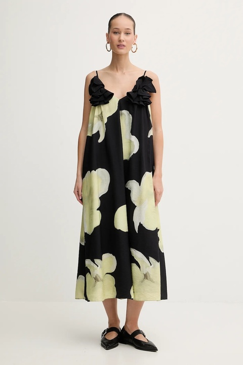 Stine Goya sukienka kolor czarny midi prosta SG-PS26-D207-2450 - zdjęcie produktu nr 1