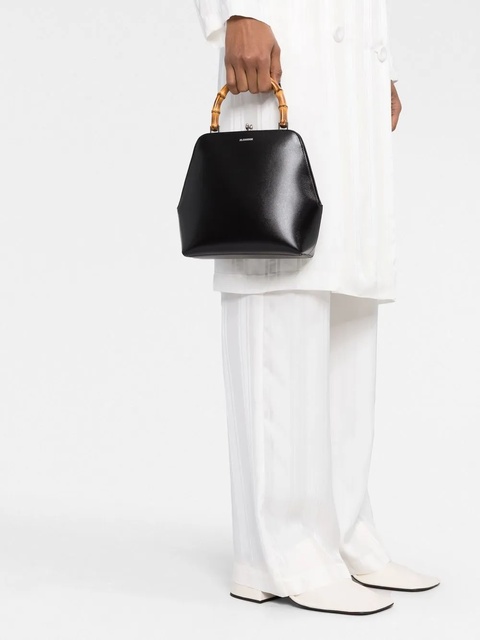 Jil Sander Goji Bamboo small leather top handle bag - Black - zdjęcie produktu nr 2