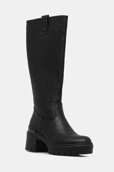 U.S. Polo Assn. kozaki skórzane HALEY011 damskie kolor czarny na słupku HALEY011W/EY1 - zdjęcie produktu nr 1