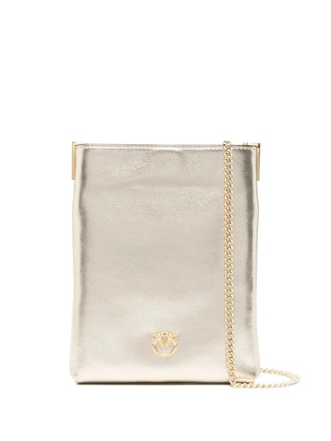 PINKO metallic-effect leather cross body bag - Gold - zdjęcie produktu nr 1