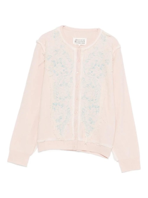 Maison Margiela floral-embroidered cardigan - Pink - zdjęcie produktu nr 1