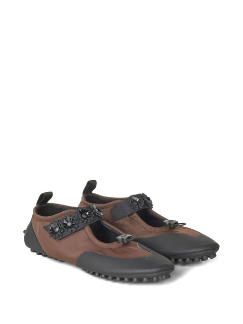 Cecilie Bahnsen flower-embellished Mary Jane sneakers - Brown - zdjęcie produktu nr 2