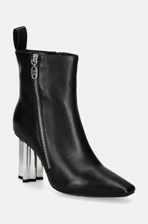 Karl Lagerfeld botki skórzane KL TOWER damskie kolor czarny na słupku KL33964 - zdjęcie produktu nr 1