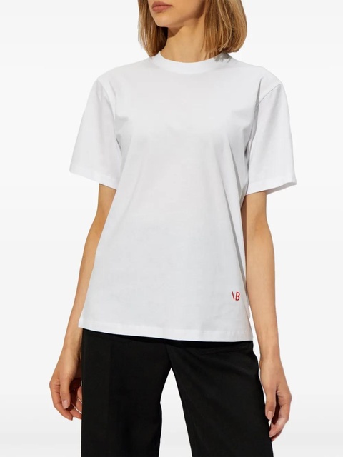 Victoria Beckham logo-embroidered cotton T-shirt - White - zdjęcie produktu nr 2