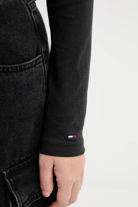 Tommy Jeans longsleeve bawełniany kolor czarny DW0DW21844 - zdjęcie produktu nr 2