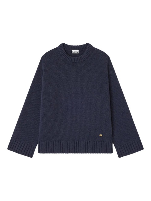 GANNI dropped-shoulders sweater - Blue - zdjęcie produktu nr 1