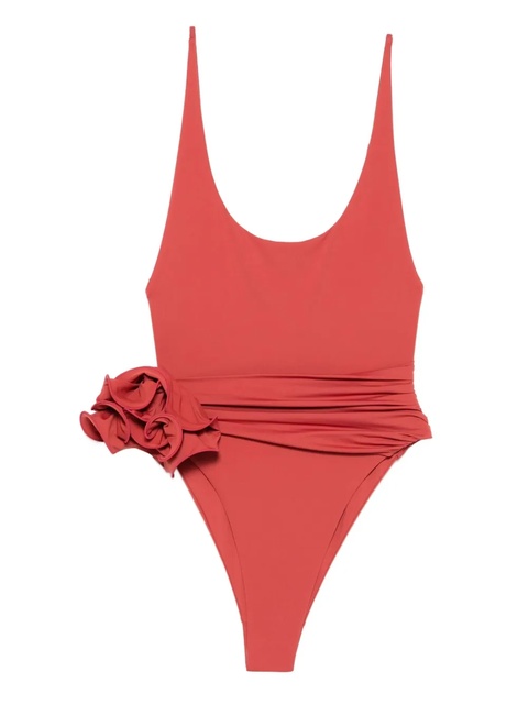 Magda Butrym floral-appliqué swimsuit - Red - zdjęcie produktu nr 1