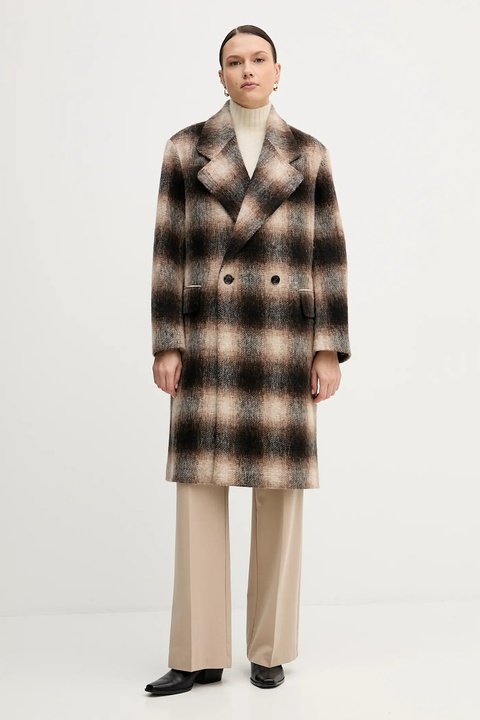 Joop! płaszcz z dodatkiem wełny kolor brązowy 30047890 - zdjęcie produktu nr 1