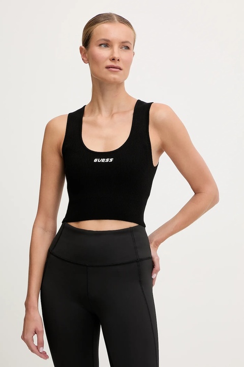 Guess top z domieszką wełny FLAMINIA damski kolor czarny V5BP05 Z3JD2 - zdjęcie produktu nr 1