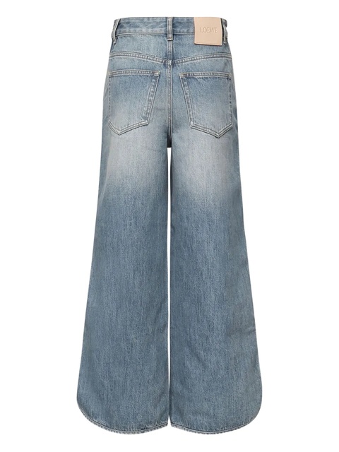 LOEWE leather-patch button-fly jeans - Blue - zdjęcie produktu nr 1