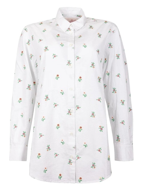 MC2 Saint Barth floral-embroidered button-fastening shirt - White - zdjęcie produktu nr 1