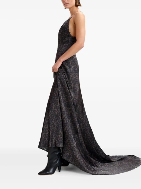 Essentiel Antwerp Idont leopard-print maxi dress - Black - zdjęcie produktu nr 2