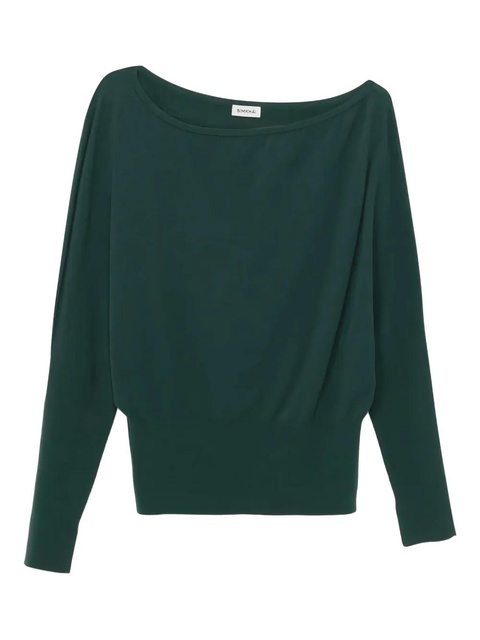 Simkhai Lavina draped-shoulder sweater - Green - zdjęcie produktu nr 1