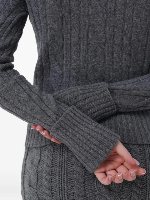 Blumarine cable-stitch crew-neck sweater - Grey - zdjęcie produktu nr 2