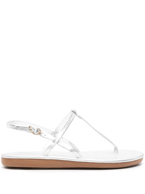 Ancient Greek Sandals Lito logo-debossed metallic leather sandals - Silver - zdjęcie produktu nr 1