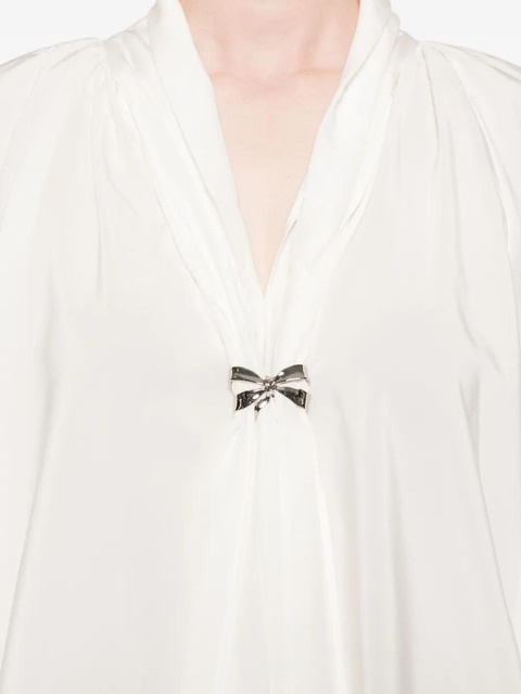 Max Mara bow-detail silk top - White - zdjęcie produktu nr 2