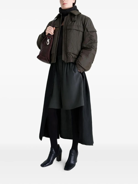 LEMAIRE detachable-collar puffer jacket - Brown - zdjęcie produktu nr 1