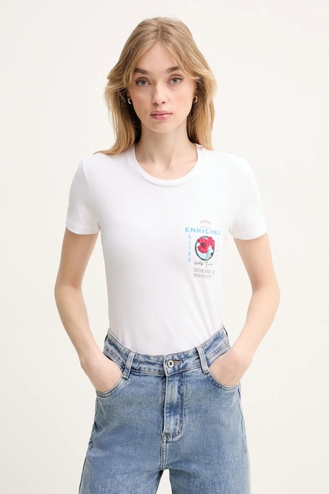 Iceberg t-shirt bawełniany damski kolor biały F091 6318 - zdjęcie produktu nr 1