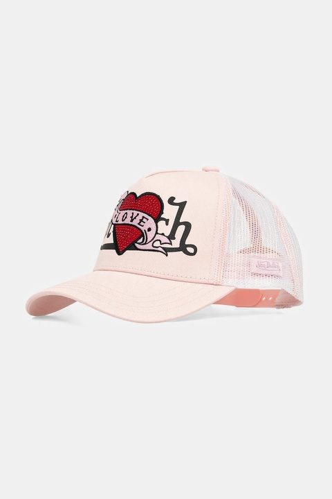 Von Dutch czapka z daszkiem kolor różowy VD.0.CAS2.LOVU - zdjęcie produktu nr 1