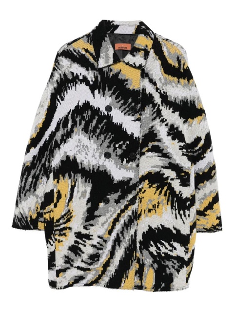 Missoni abstract-pattern double-breasted coat - Black - zdjęcie produktu nr 1