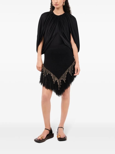 Rabanne round-neck draped blouse - Black - zdjęcie produktu nr 2