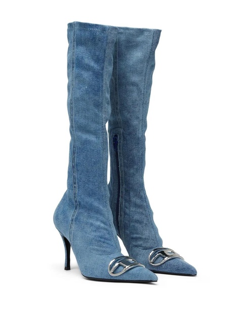 Diesel D-Venus Kb D 90mm denim knee-high boots - Blue - zdjęcie produktu nr 2