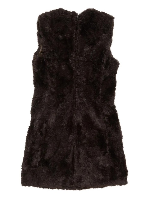 Acne Studios sleeveless faux-fur mini dress - Brown - zdjęcie produktu nr 2