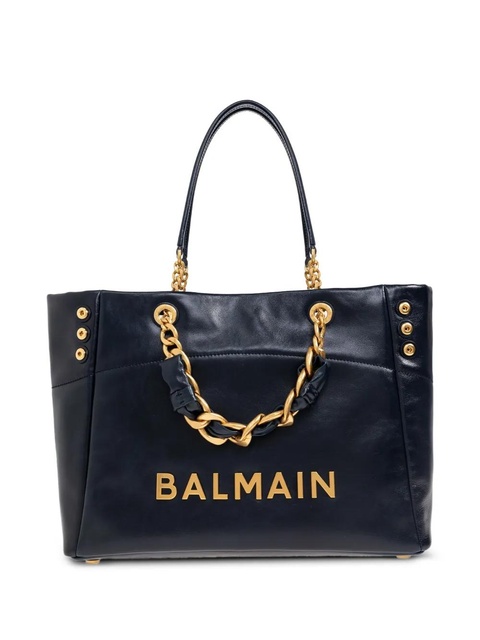 Balmain chain-detail logo shoulder bag - Blue - zdjęcie produktu nr 1