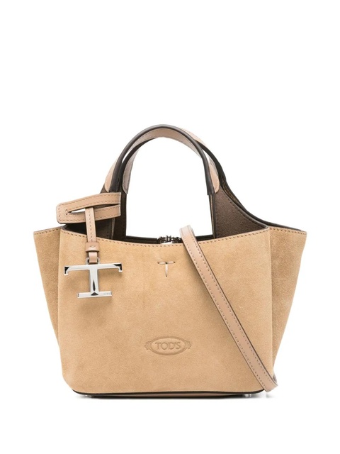 Tod's logo-charm suede tote bag - Neutrals - zdjęcie produktu nr 1