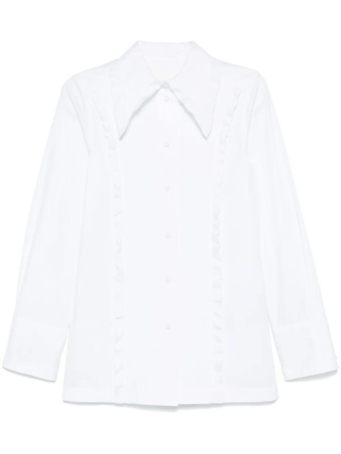 Jil Sander ruffle-trim shirt - White - zdjęcie produktu nr 1